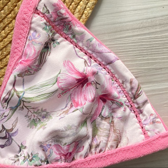 LoveShackFancy x Hurley 🌸 Reversible Felt Fixed Tri Bikini Top 👙🏄🏼‍♀️🌴 - Picture 13 of 16
